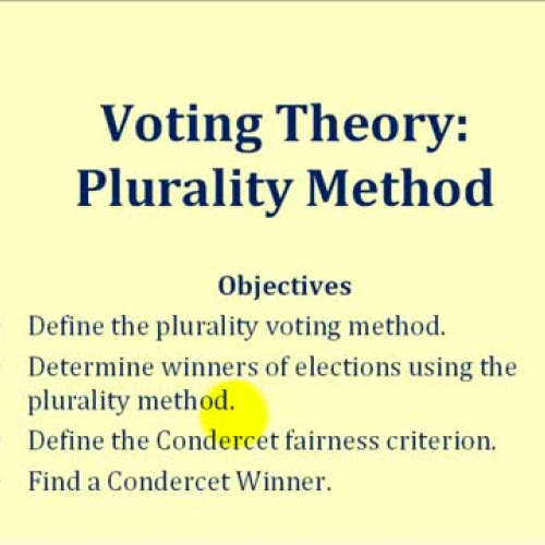 Voting Theory Plurality Condorcet