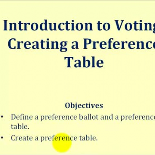 Voting Theory Preference Table
