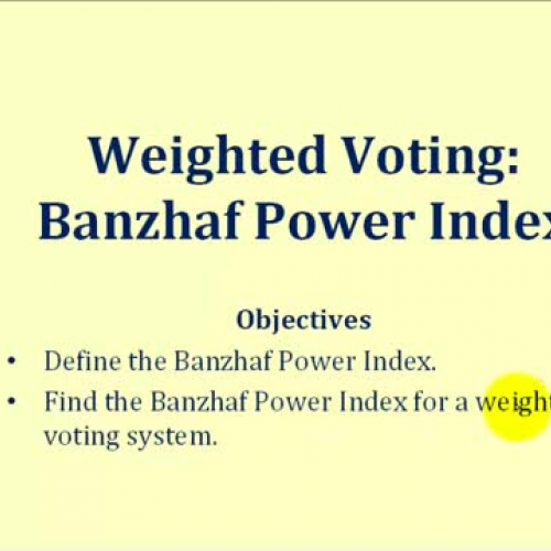 Weighted Voting Banzhaf Power Index