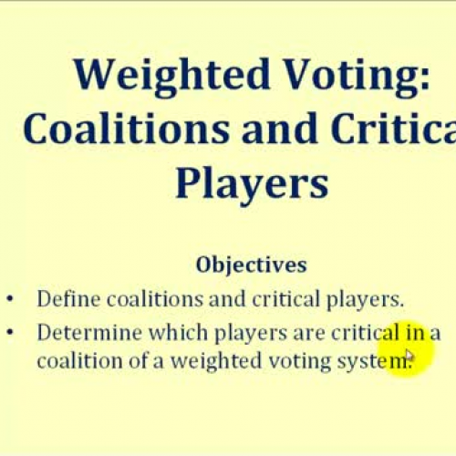 Weighted Voting Coalitions Critical