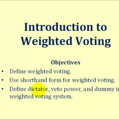 Weighted Voting Introduction