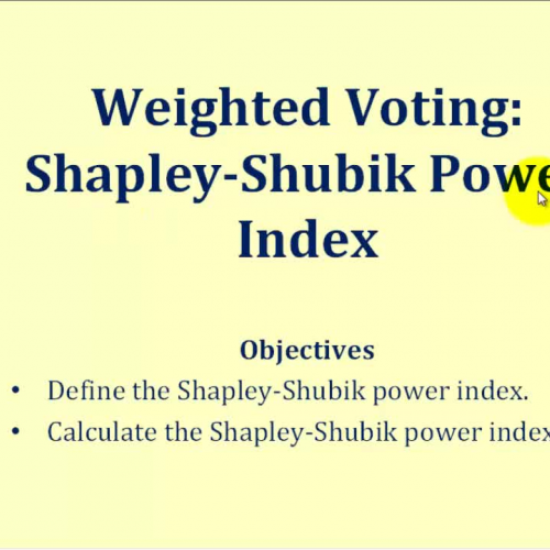 Weighted Voting Shapley Shubik Power Index