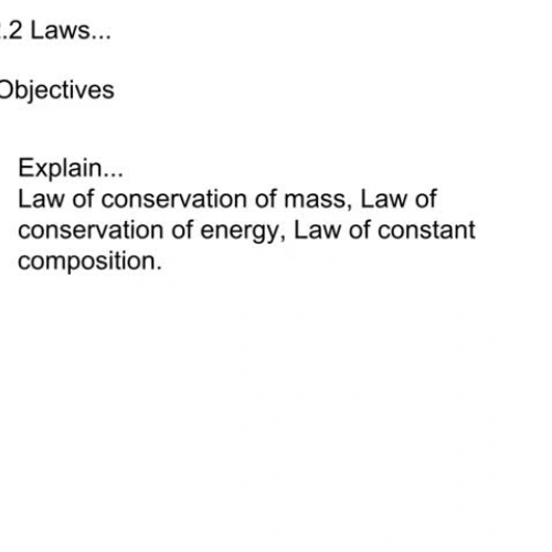 chem 2.2 Fundamental Laws of chemistry