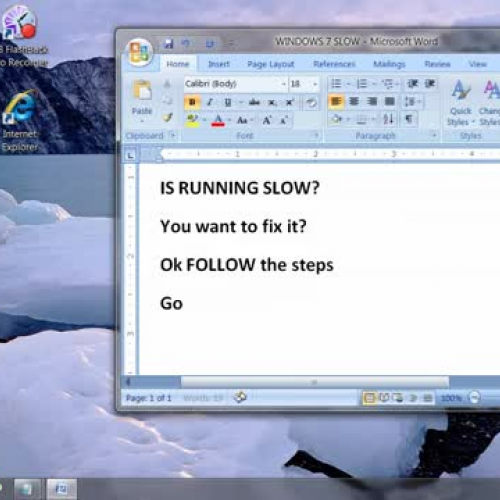 Speed up your windows 7 PC