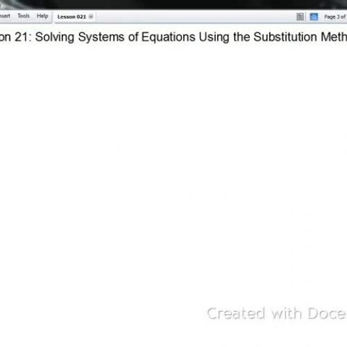 Algebra II Lesson 021