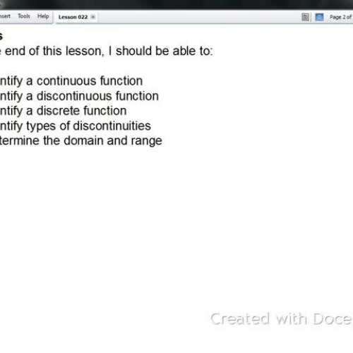 Algebra II Lesson 022