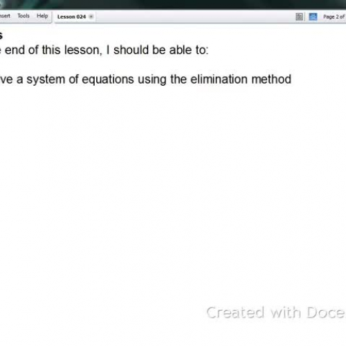 Algebra II Lesson 024