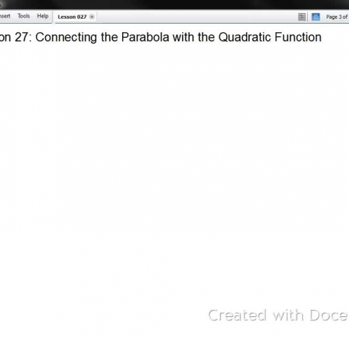 Algebra II Lesson 027