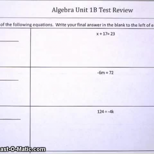 Unit 1B Review 1 to 4