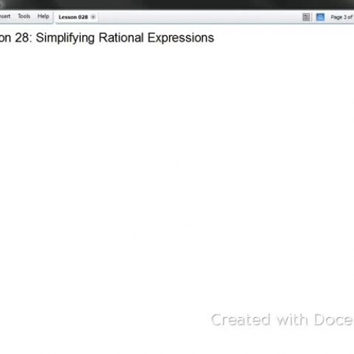 Algebra II Lesson 028