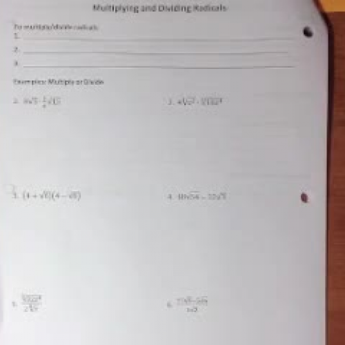 Multiplying &amp; Dividing Radicals