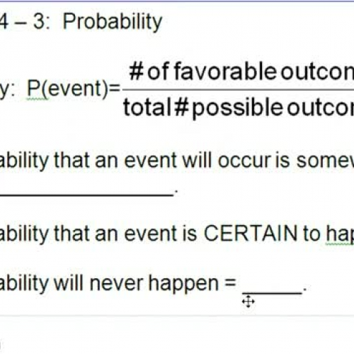 TOPIC # 4 - 3 Probability