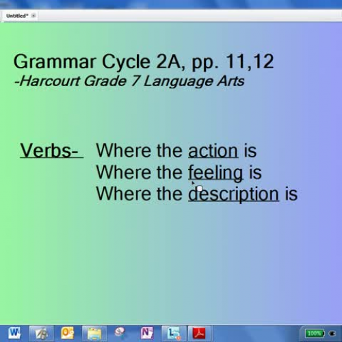 Grammar Cycle 2A video