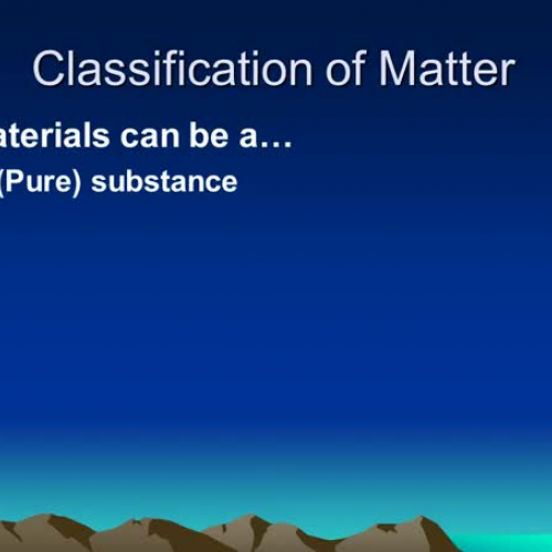 Classification of Matter