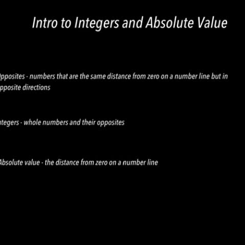 intro to integers and absolute value