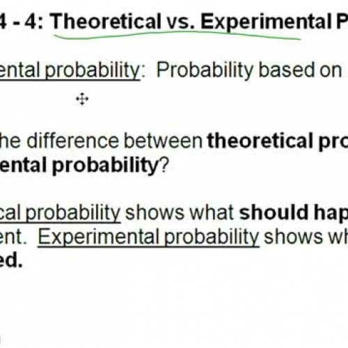 TOPIC # 4 - 4 Theoretical vs Experimental Pro