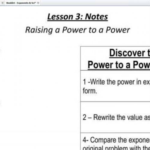 Lesson 3 - Raising a Power to a Power