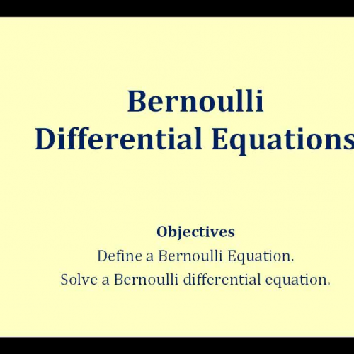 Bernoulli D E Part1 B