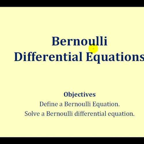 Bernoulli D E Part3