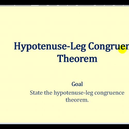 Hypotenuse Leg Congr Thm
