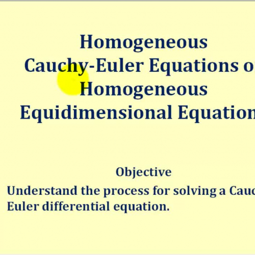 Cauchy Euler Derive Aux Equation