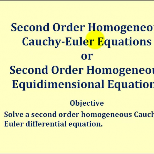 Cauchy Euler Second Order Homo Ex1