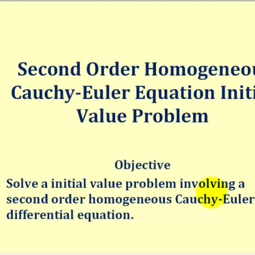 Cauchy Euler Second Order Homo I V P