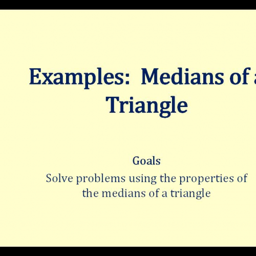 Medians Triangle Ex1