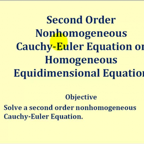 Cauchy Euler Second Order Nonhomo Ex1