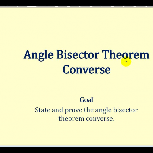 Proof Angle Bisect Thm Conv