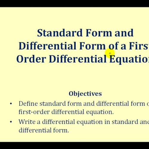 D Efirst Order Std Diff Form