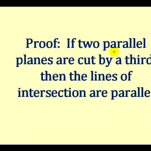 Proof Intsect Parallel Planes