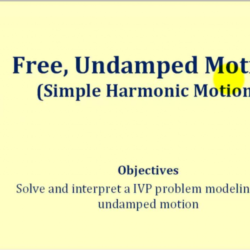 Free Undamped Motion