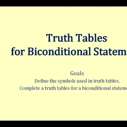 Reason Truth Table Bicondition