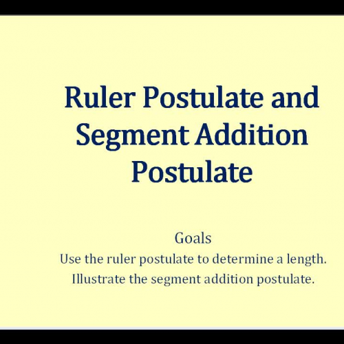 Ruler Segment Postulate