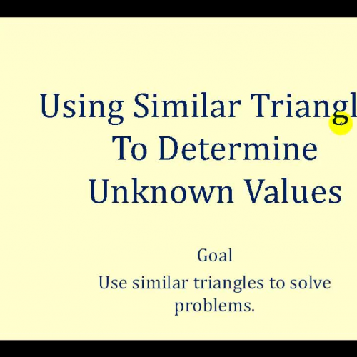 Similar Tri Solve Unknown Values