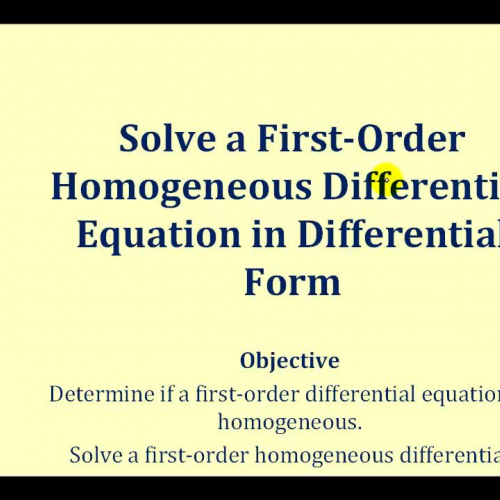 Homo First Order D E Diff Form1