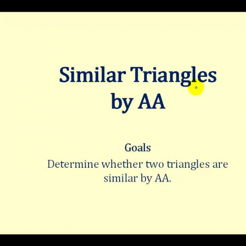 Similar Triangles A A