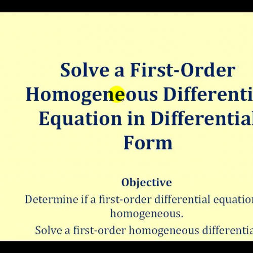 Homo First Order D E Diff Form3 I V P