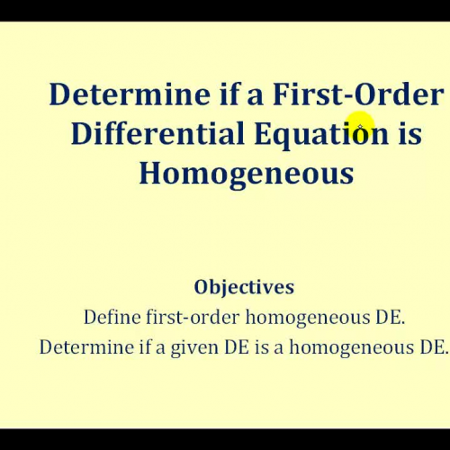 Homogeneous D E1