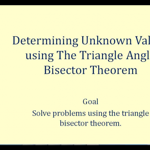 Tri_ Angle Bisect Thm Solve