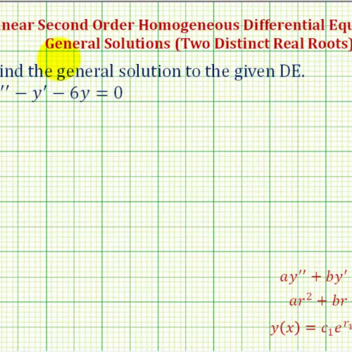 Second Order Linear Homo D E_2 Dist Roots Exa