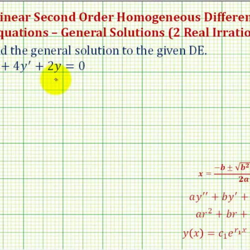 Second Order Linear Homo D E_2 Dist Roots Irr
