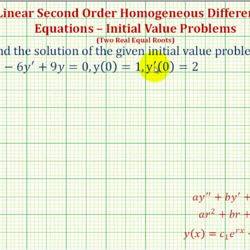 Second Order Linear Homo D E_2 Equal Root I V