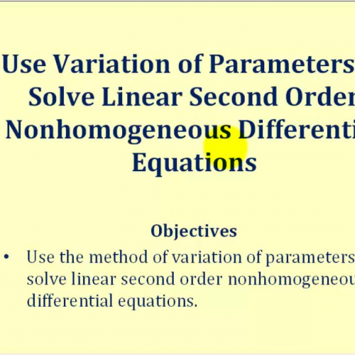 Variation Parameters Ex1