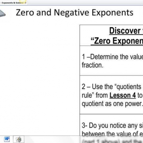 Lesson 5 - Zero and Negative Exponents