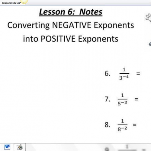 Lesson 6 - Converting Negative Exponents into