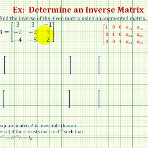 Matrix Inverse3_3 Augmented Ex1