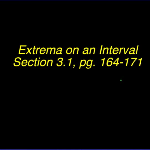 Extrema on Intervals