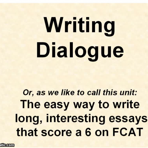 Video # 37 Writing Dialogue